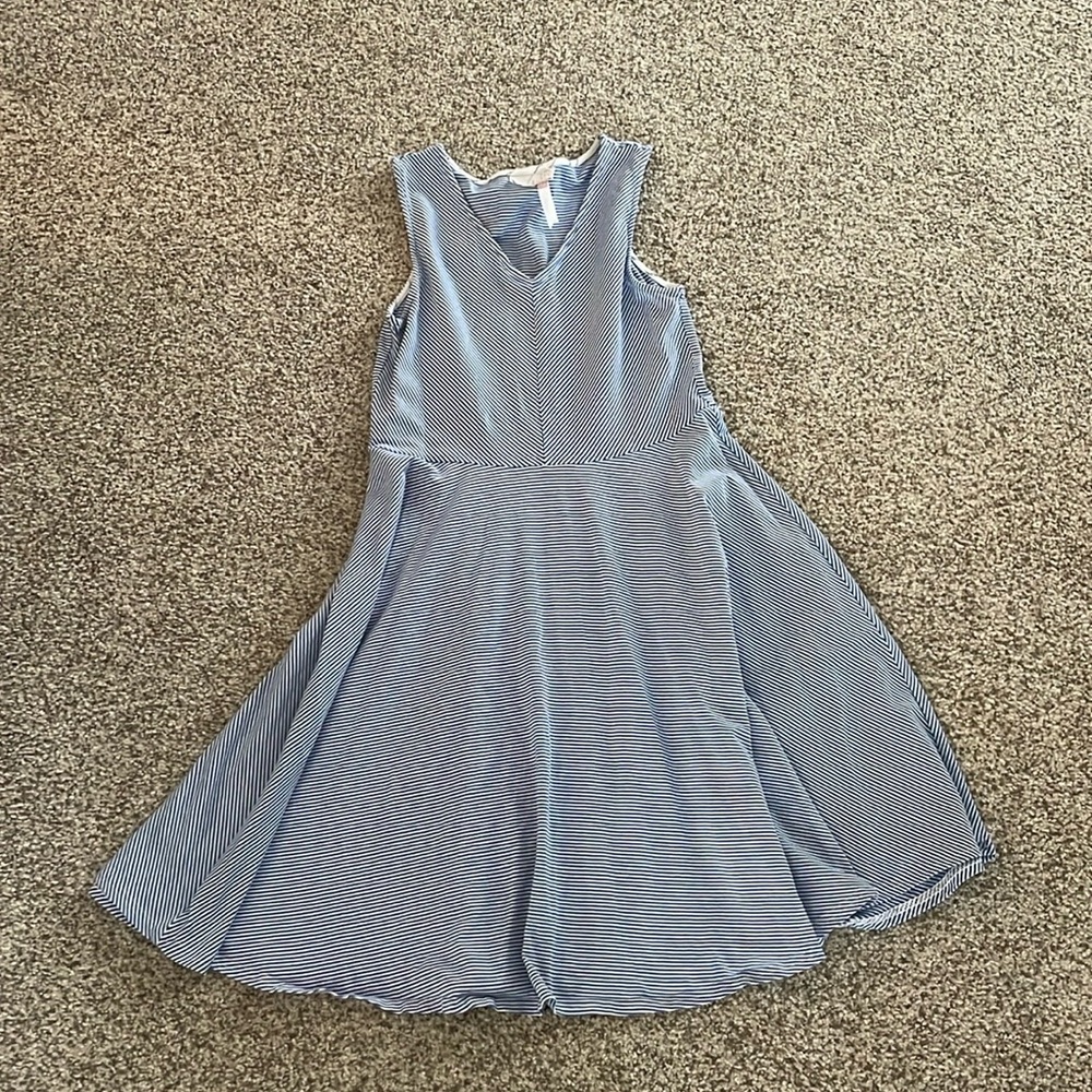 Matilda Jane 435 blue and white striped dresss for girls, size 12